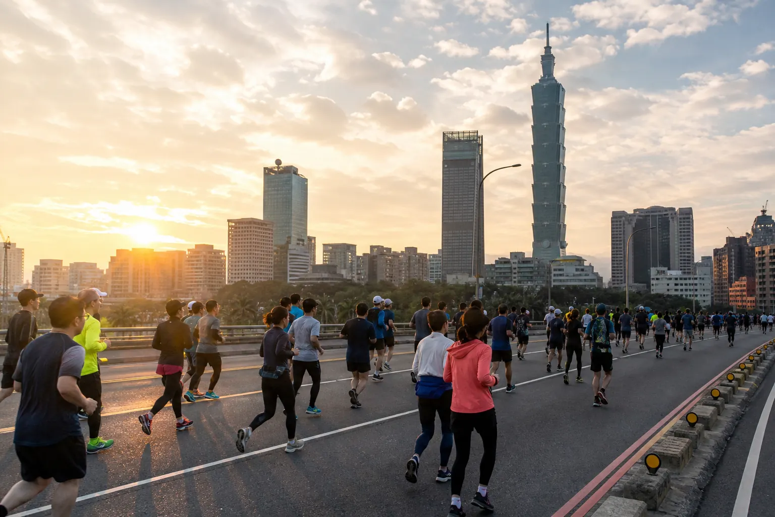 Illustration éditoriale ; elle ne documente pas cette édition ni le lieu exact. Taipei Marathon à Taipei City
