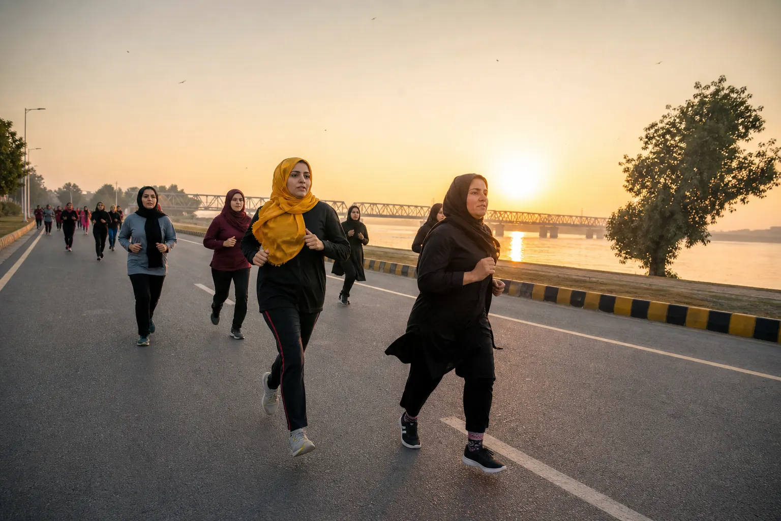 Illustration éditoriale ; elle ne documente pas cette édition ni le lieu exact. 3rd Lok Sahaita 10K Women's Run à Sukkur