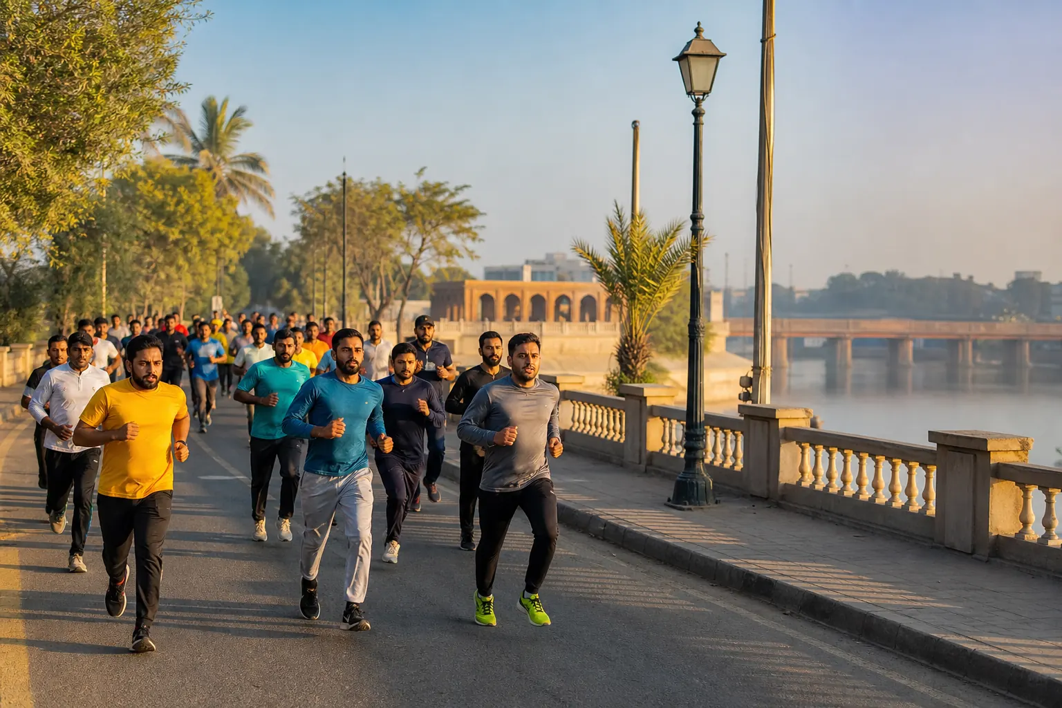 Illustration éditoriale ; elle ne documente pas cette édition ni le lieu exact. 3rd Lok Sahaita Marathon à Sukkur
