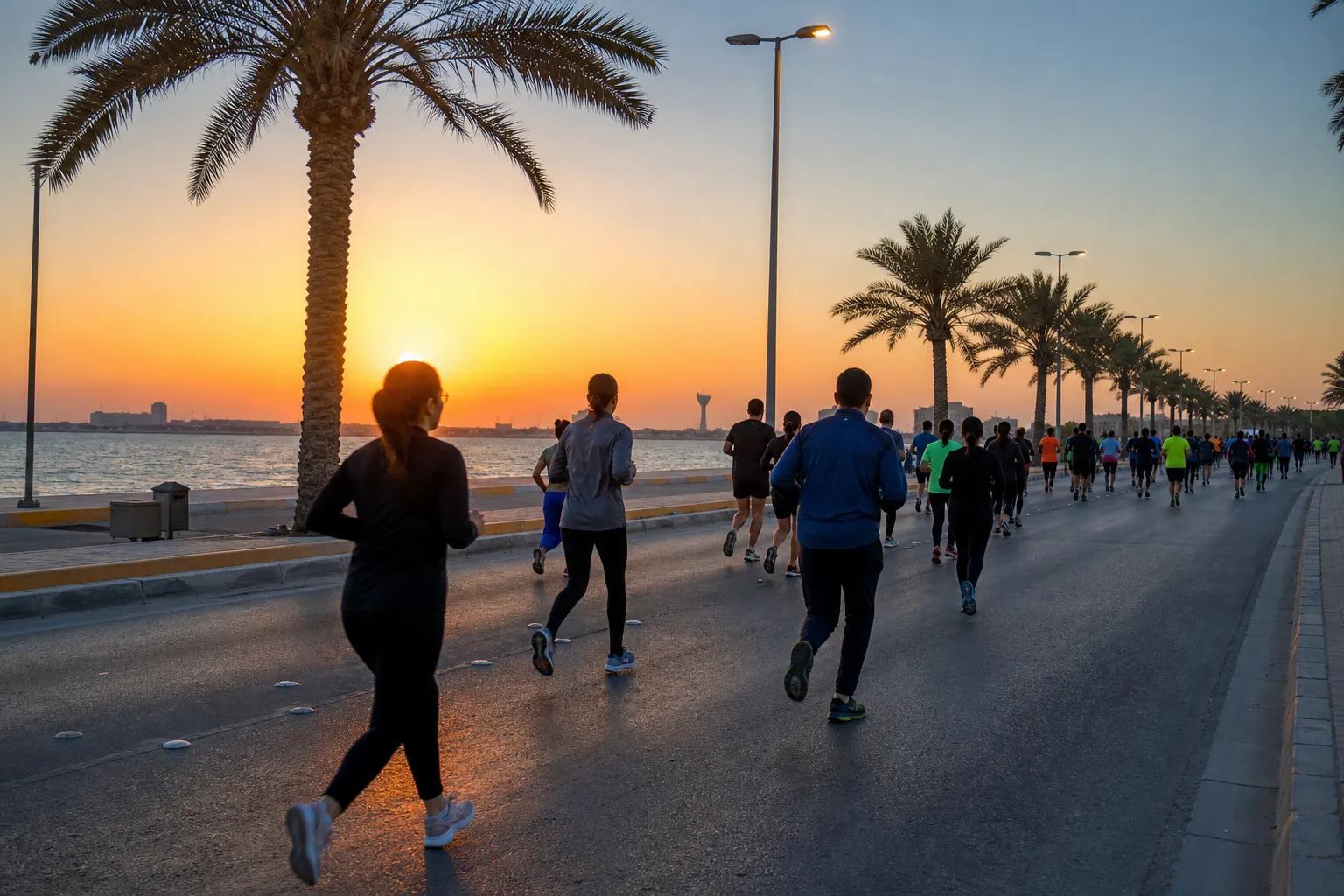 Illustration éditoriale ; elle ne documente pas cette édition ni le lieu exact. Sharqiyah International Race - 5km à Al Khobar
