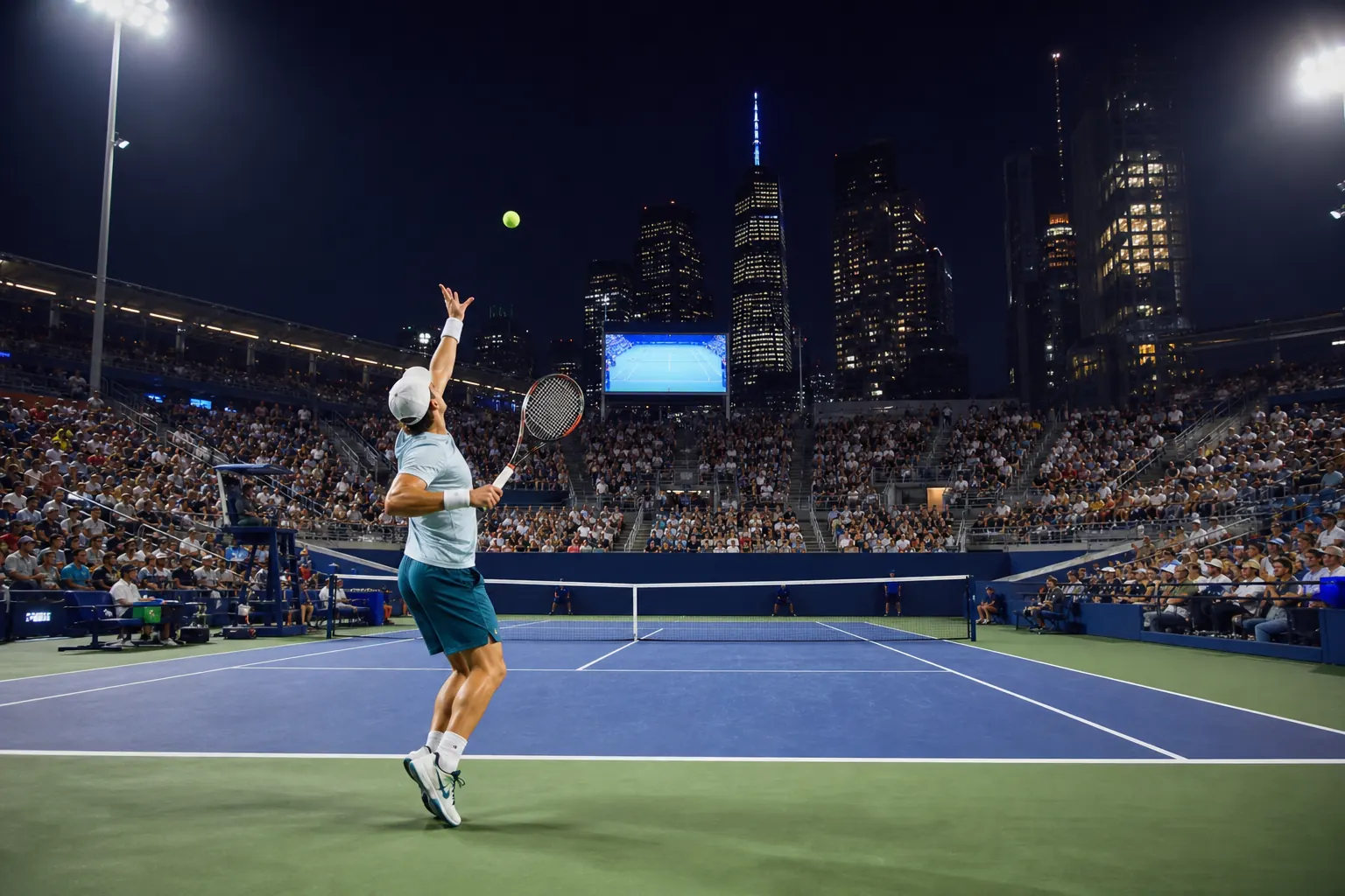 Illustration éditoriale ; elle ne documente pas cette édition ni le lieu exact. US Open de tennis à New York